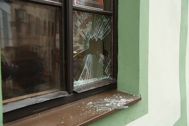 A2B Glass are able to board up broken windows while they are being repaired in Carlton.